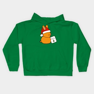 Cute Bunny Says Merry Christmas Kids Hoodie